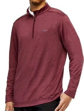 Greg Norman ML75 Performance Stretch 1/4 Zip Pullover in Heather Red. Size: XXL